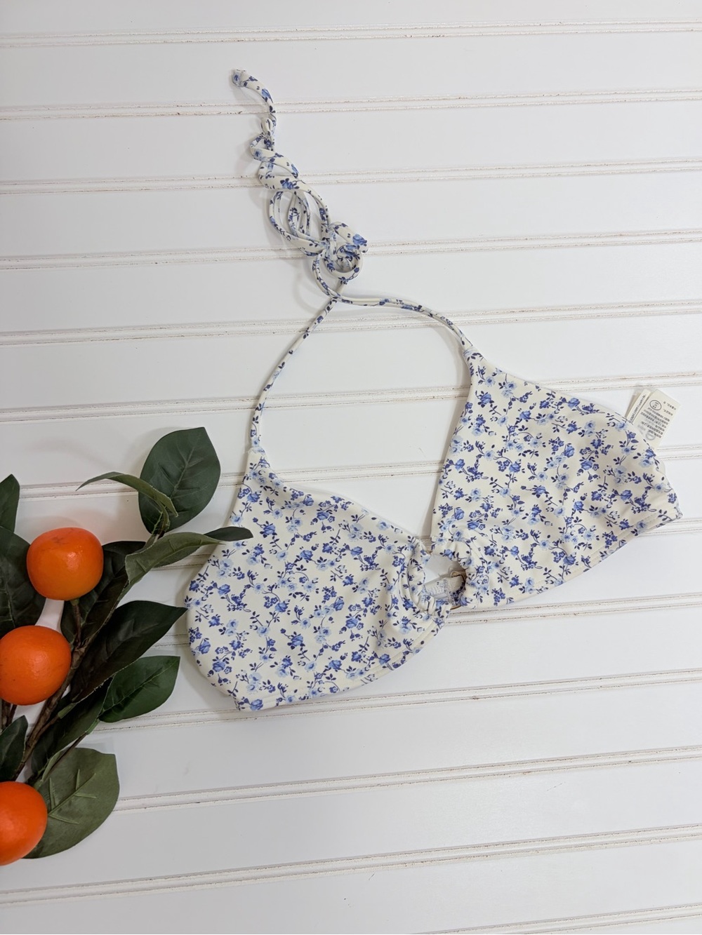 Hollister Swim Ditsy Floral Halter O Ring Bikini Top